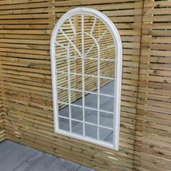 Woodside Redwick XXL Decorative Arched Outdoor Garden Mirror, H: 131cm X W: 75cm -Garden Mirth Sales Store 00W4C1BGPLD