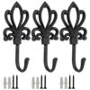 Woodside Cast Iron Decorative Wall Mounted Hanging Hooks, Vintage Coat Hangers, Set Of 3 -Garden Mirth Sales Store 0QXWUR2RZDA