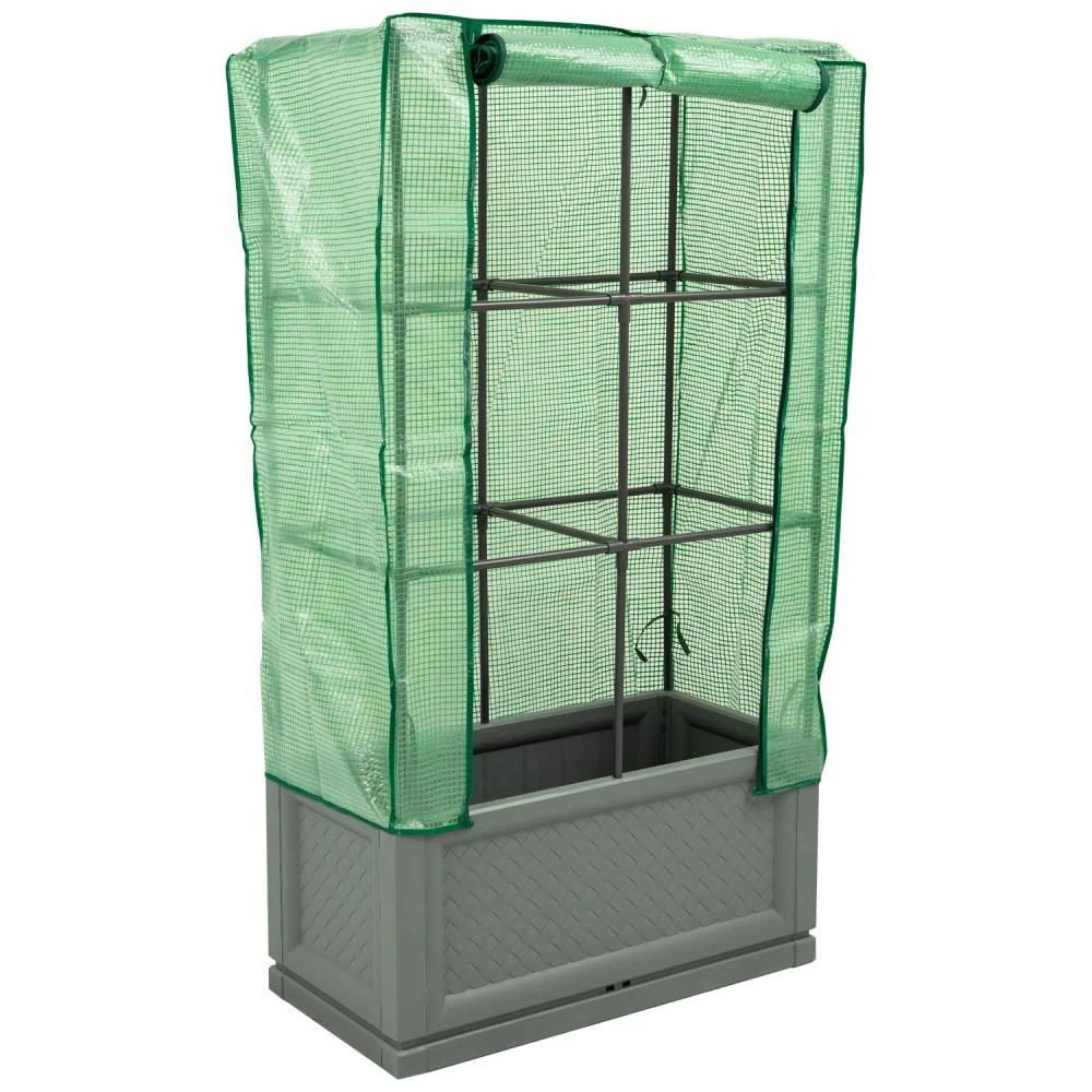 Woodside Garden Plant Bed Trough, Herbs/Veg/Flowers/Tomato Greenhouse + PE Cover 4 Woodside Garden Plant Bed Trough, Herbs/Veg/Flowers/Tomato Greenhouse + PE Cover - Image 2