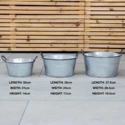 Woodside Vintage Galvanised Steel Garden & Home Flower Planter Tubs, Pack Of 3 13 Woodside Vintage Galvanised Steel Garden & Home Flower Planter Tubs, Pack Of 3 -Garden Mirth Sales Store 0UUVZQHVPB5