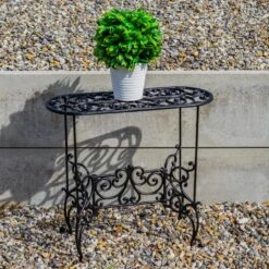 Woodside Heavy Duty Cast Iron Indoor/Outdoor XL Plant Pot Display Stand