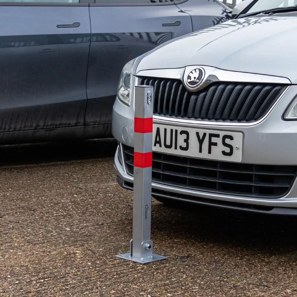 Hausen Folding Car Parking Barrier Post Vehicle Driveway Garage Security Bollard 4 Hausen Folding Car Parking Barrier Post Vehicle Driveway Garage Security Bollard - Image 2