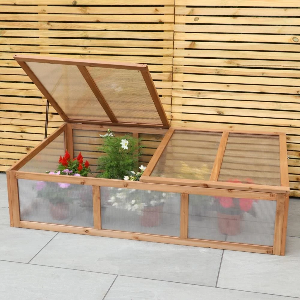 Woodside Outdoor Wooden Plant/Flower/Vegetable Cold Frame Growhouse, Large 150cm 3 Woodside Outdoor Wooden Plant/Flower/Vegetable Cold Frame Growhouse, Large 150cm