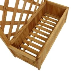 Woodside Aldburgh Wooden Garden Trough Planter/Flower Container Box With Trellis -Garden Mirth Sales Store 1PKB3QV1E4H