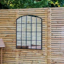Woodside Mamble Decorative Arched Outdoor Garden Mirror, W: 76cm X H: 91cm -Garden Mirth Sales Store 1QVFLXPRTOK