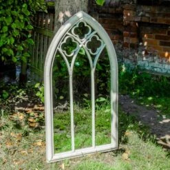Woodside Holtby XL Decorative Arched Outdoor Garden Mirror -Garden Mirth Sales Store 1TYOZU1E2YR