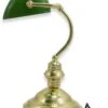 Bankers Desk Lamp Polished Brass And Green Glass With Swivel Head 60W Hausen -Garden Mirth Sales Store 21YGEFI0CRW