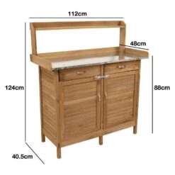 Woodside Fritton Potting/Planting Bench With Cabinet, DIY Workstation Table -Garden Mirth Sales Store 2D1AGYD4GBH