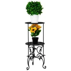 Woodside Heavy Duty Cast Iron Indoor/Outdoor Two Tier Plant Pot Display Stand -Garden Mirth Sales Store 2PH3TSFFU3M