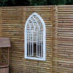 Woodside Truro XL Decorative Arched Outdoor Garden Mirror, W: 64cm X H: 117.5cm -Garden Mirth Sales Store 34HNRJ3HPYB