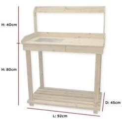Woodside Wooden Potting/Planting Bench/Table Workshop Work DIY Station -Garden Mirth Sales Store 3HPBAOSX0WW