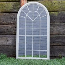 Woodside Redwick XXL Decorative Arched Outdoor Garden Mirror, H: 131cm X W: 75cm -Garden Mirth Sales Store 3MXSDT5WPWV