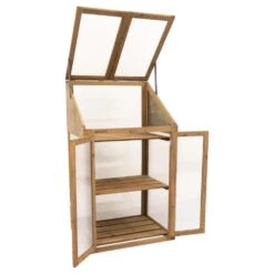 Woodside Transparent Wooden Cold Frame Growhouse/Polycarbonate Greenhouse -Garden Mirth Sales Store 3MZ5BCLFFPM