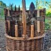 Woodside Willow Tool Basket/Trug With Garden Hand Tools Trowel/Fork/Dibber -Garden Mirth Sales Store 40ZTMOZY2LW