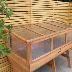 Woodside Raised Wooden Garden Planter + Cold Frame/Growhouse Plant & Veg Box, Large 150cm -Garden Mirth Sales Store 4LK3BYCNA4B