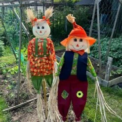 Woodside Garden Scarecrows, Crop & Allotment Bird/Pest Deterrent, Pack Of 2