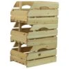 Woodside Wooden Storage Boxes/Stackable Crates With Handles For Fruit/Veg, Pack Of 3 2 Woodside Wooden Storage Boxes/Stackable Crates With Handles For Fruit/Veg, Pack Of 3 -Garden Mirth Sales Store 5CZHGNE2PKN