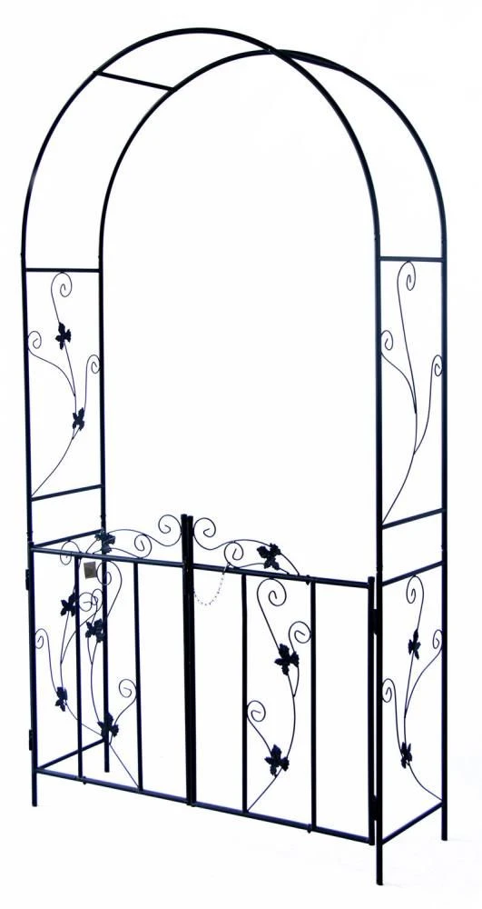Woodside Lamas Decorative Metal Garden Arch With Gate 3 Woodside Lamas Decorative Metal Garden Arch With Gate