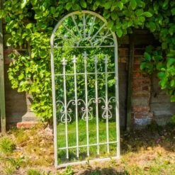 Woodside Bexley XXL Decorative Arched Outdoor Garden Mirror -Garden Mirth Sales Store AFZH2GWUETP