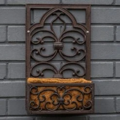Woodside Cast Iron Wall Mounted Hanging Garden Planter Basket With Coco Liner -Garden Mirth Sales Store AKYXVNFKQJM