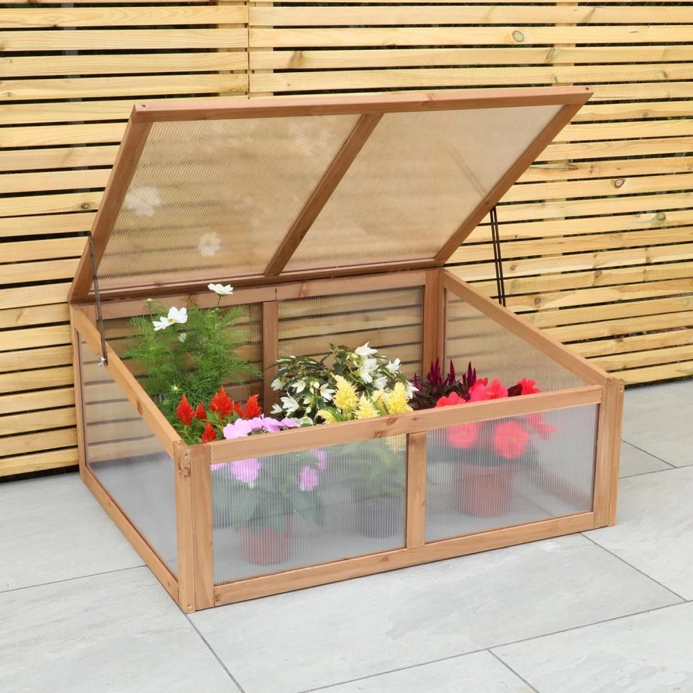Woodside Outdoor Wooden Plant/Flower/Vegetable Cold Frame Growhouse, Medium 100cm 3 Woodside Outdoor Wooden Plant/Flower/Vegetable Cold Frame Growhouse, Medium 100cm