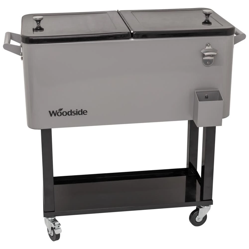 Woodside 76L Rolling House Party/BBQ Drinks Cooler, Cool Box Ice Bucket Cart 3 Woodside 76L Rolling House Party/BBQ Drinks Cooler, Cool Box Ice Bucket Cart