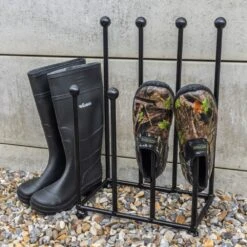 Woodside Morston Steel Wellington Boot Rack/Walking Boot Storage Stand, Indoor & Outdoor -Garden Mirth Sales Store BPCUDJAA2AB