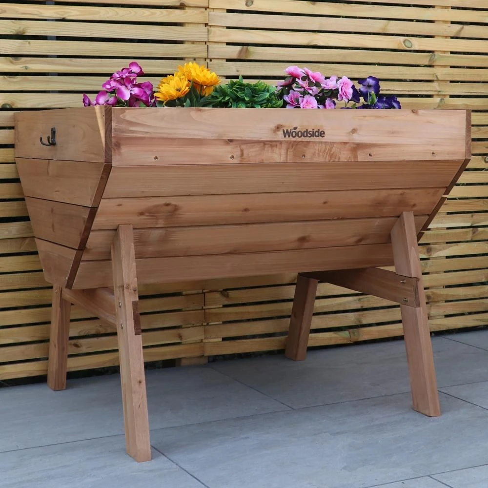 Woodside Raised Wooden Garden Bed Planter, Plants & Vegetable/Herb Box, Medium 100cm 3 Woodside Raised Wooden Garden Bed Planter, Plants & Vegetable/Herb Box, Medium 100cm
