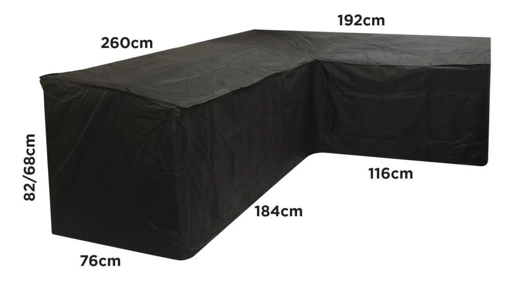 Woodside Black L Shape Outdoor Dining Waterproof Patio Set Cover Rattan 8 Woodside Black L Shape Outdoor Dining Waterproof Patio Set Cover Rattan - Image 6