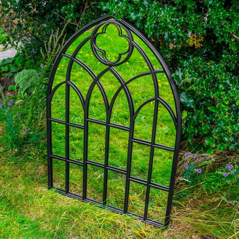 Woodside Wyton XL Decorative Arched Outdoor Garden Mirror, W: 70cm X H: 100cm 4 Woodside Wyton XL Decorative Arched Outdoor Garden Mirror, W: 70cm X H: 100cm - Image 2