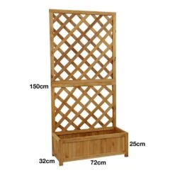 Woodside Aldburgh Wooden Garden Trough Planter/Flower Container Box With Trellis -Garden Mirth Sales Store COAVJNZ5TJW