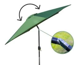 Woodside Large 2.7m Garden Parasol Umbrella With Winding Crank & Tilt Green -Garden Mirth Sales Store CWFB0DNAQZ4