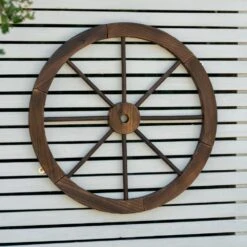 Woodside Decorative Rustic/Vintage Garden Wooden Wagon Wheel Ornament -Garden Mirth Sales Store D5WYPTJIP0A