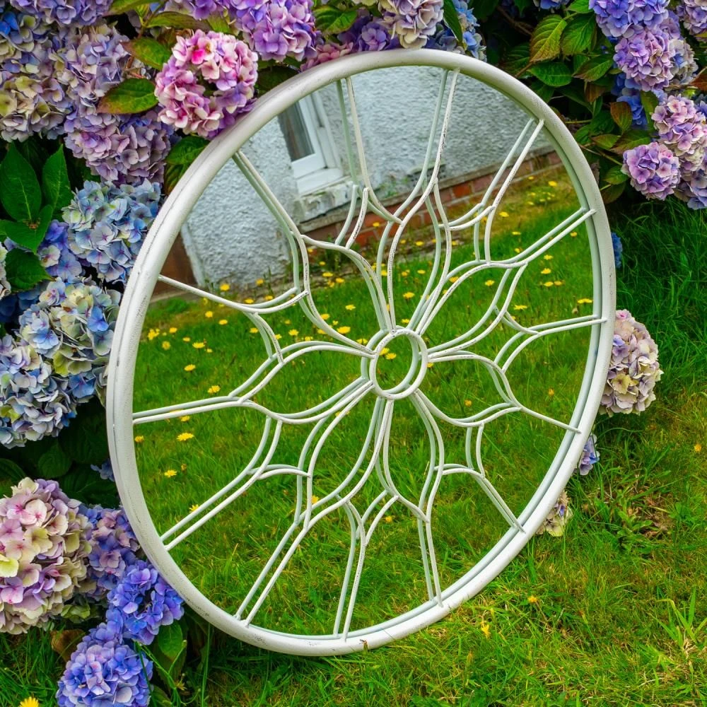 Woodside Yalding Decorative Round Outdoor Garden Mirror, Dia: 80cm 4 Woodside Yalding Decorative Round Outdoor Garden Mirror, Dia: 80cm - Image 2