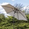 Woodside Large 2.7m Garden Parasol Umbrella With Winding Crank & Tilt Sand -Garden Mirth Sales Store GHPOXY2OAB3
