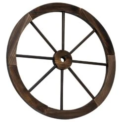 Woodside Decorative Rustic/Vintage Garden Wooden Wagon Wheel Ornament -Garden Mirth Sales Store GTTF35XFV5V