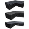 Woodside L Shape Outdoor Garden Corner Sofa Cover, Black 600D Polyester, 3 Sizes -Garden Mirth Sales Store GU1LIVU3XWS