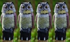4 X Woodside Large Realistic Bird/Pigeon/Crow Owl Decoy With Rotating Head