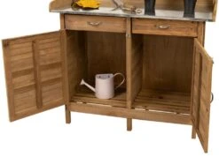 Woodside Fritton Potting/Planting Bench With Cabinet, DIY Workstation Table -Garden Mirth Sales Store HF1IBFETNC1