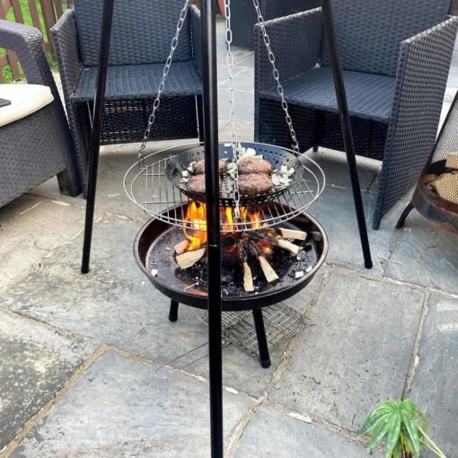 Woodside Adjustable Garden Tripod Barbecue Cooking Grill Portable BBQ Fire Pit -Garden Mirth Sales Store HJZUY5J45YA