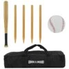 Wollowo Outdoor Wooden Rounders Game Set Bat Ball Base Posts/Stumps -Garden Mirth Sales Store I33NN2KV1WY