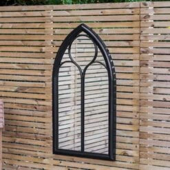 Woodside Falmer XL Decorative Arched Outdoor Garden Mirror, H: 112cm X W: 61cm -Garden Mirth Sales Store IGWMPI3YBGR