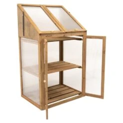 Woodside Transparent Wooden Cold Frame Growhouse/Polycarbonate Greenhouse -Garden Mirth Sales Store IJ2T4ITN11Y