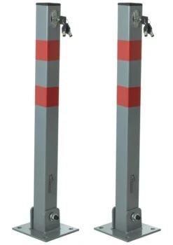 2 X Hausen Folding Car Parking Barrier Post Vehicle Driveway Security Bollard -Garden Mirth Sales Store IOF5O5OPSXD