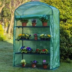 Woodside Large 4 Tier Garden Greenhouse/Growhouse With Reinforced Cover -Garden Mirth Sales Store JSJGMMZVNAQ