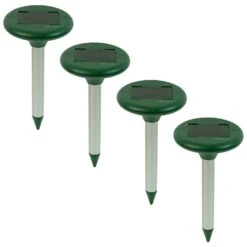 4 X Woodside Solar Powered Garden Sonic Wave Mole/Rat/Rodent Repeller Repellent