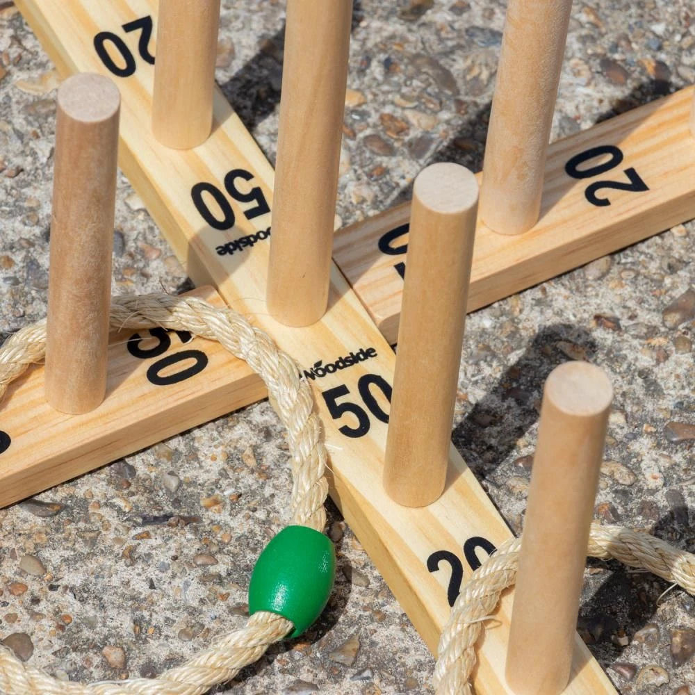 Woodside Garden Quoits Ring Toss Game, Outdoor Family Lawn Fun, 5 Rope 9 Pin 8 Woodside Garden Quoits Ring Toss Game, Outdoor Family Lawn Fun, 5 Rope 9 Pin - Image 6