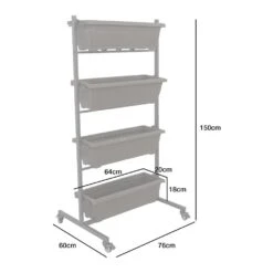 Woodside Dereham 4 Tier Wheeled Metal Garden Planter Flower Display Stand 11 Woodside Dereham 4 Tier Wheeled Metal Garden Planter Flower Display Stand -Garden Mirth Sales Store L3LVLSQFQ1Q