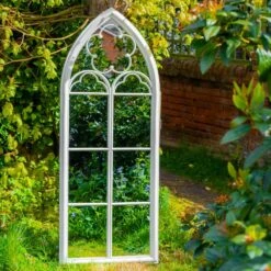 Woodside Darton XXL Decorative Arched Outdoor Garden Mirror -Garden Mirth Sales Store LDTMINOBEJ0