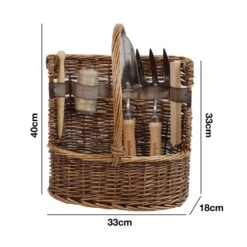 Woodside Willow Tool Basket/Trug With Garden Hand Tools Trowel/Fork/Dibber 19 Woodside Willow Tool Basket/Trug With Garden Hand Tools Trowel/Fork/Dibber -Garden Mirth Sales Store MSGR1LGWNPI